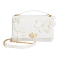 Bolso Floral Blanco para mujer- Crossbody Elegante con Flores 3D