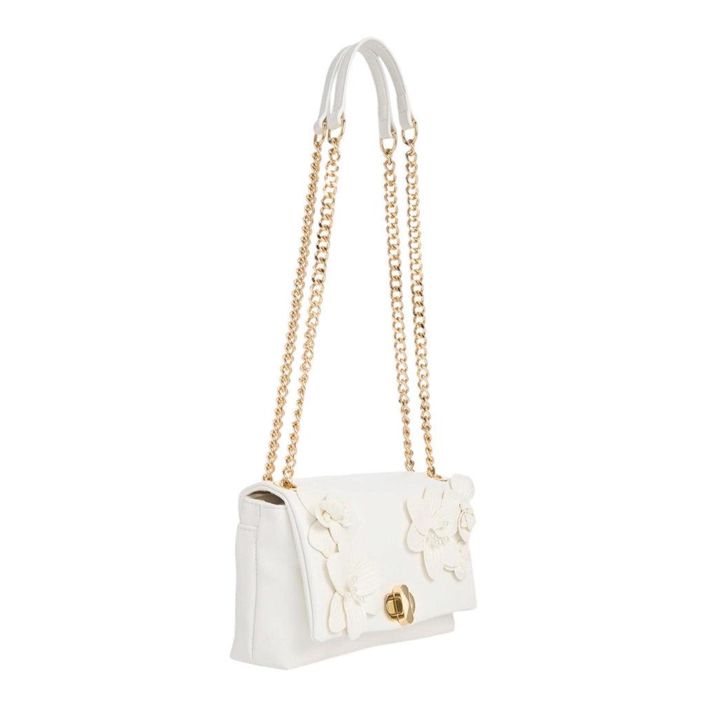 Bolso Floral Blanco para mujer- Crossbody Elegante con Flores 3D