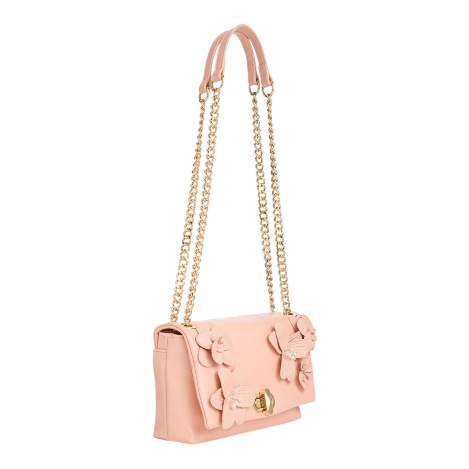 Bolso Floral Rosa para mujer- Crossbody Elegante con Flores 3D
