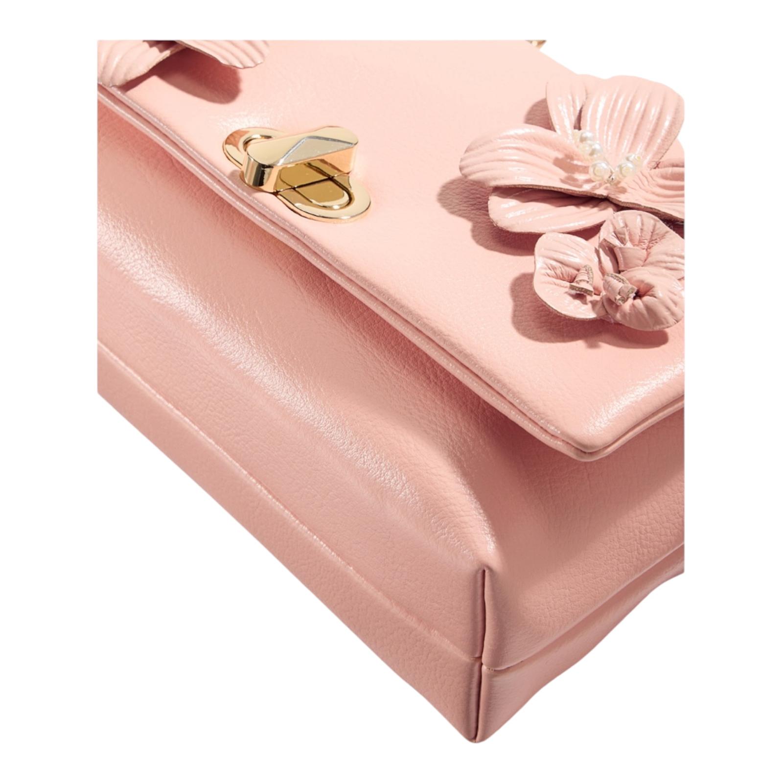 Bolso Floral Rosa para mujer- Crossbody Elegante con Flores 3D