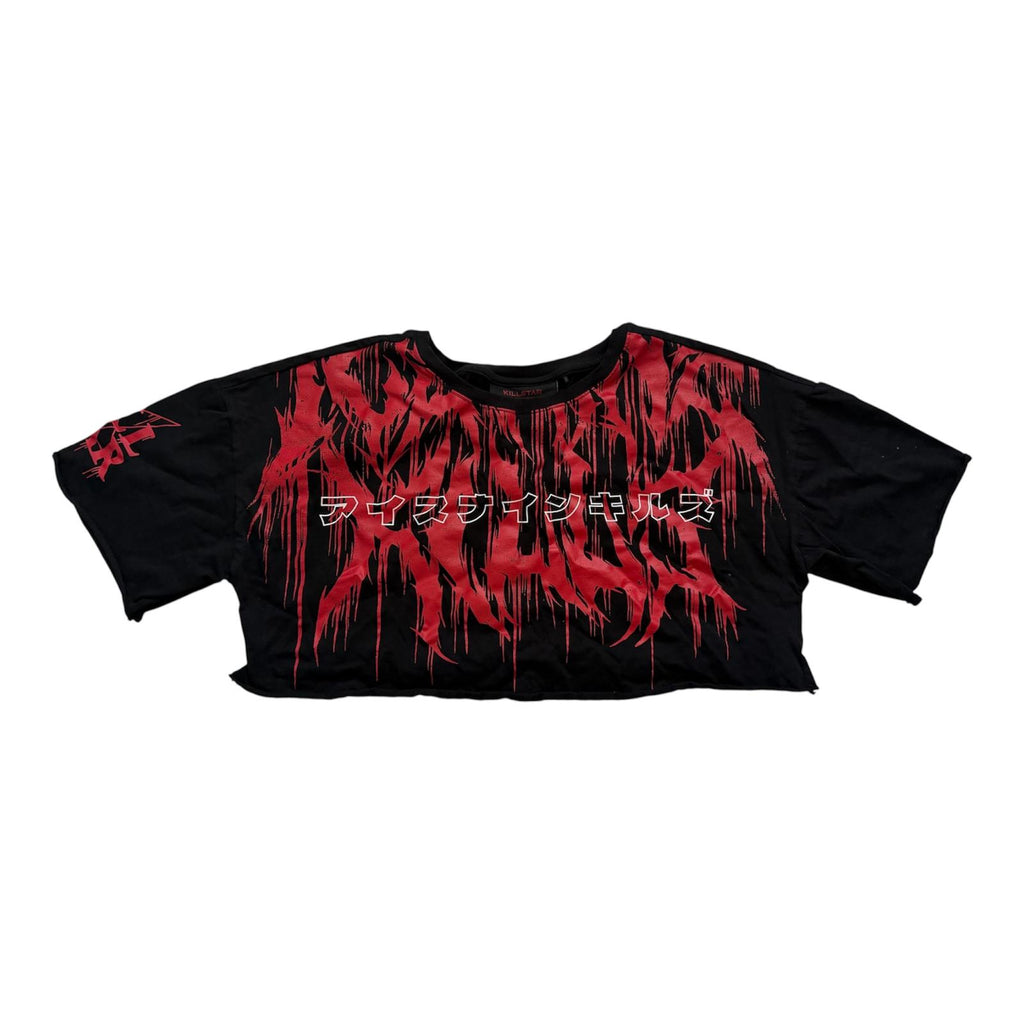 KILLSTAR INK LOGO CROP T-SHIRT-SIZE S
