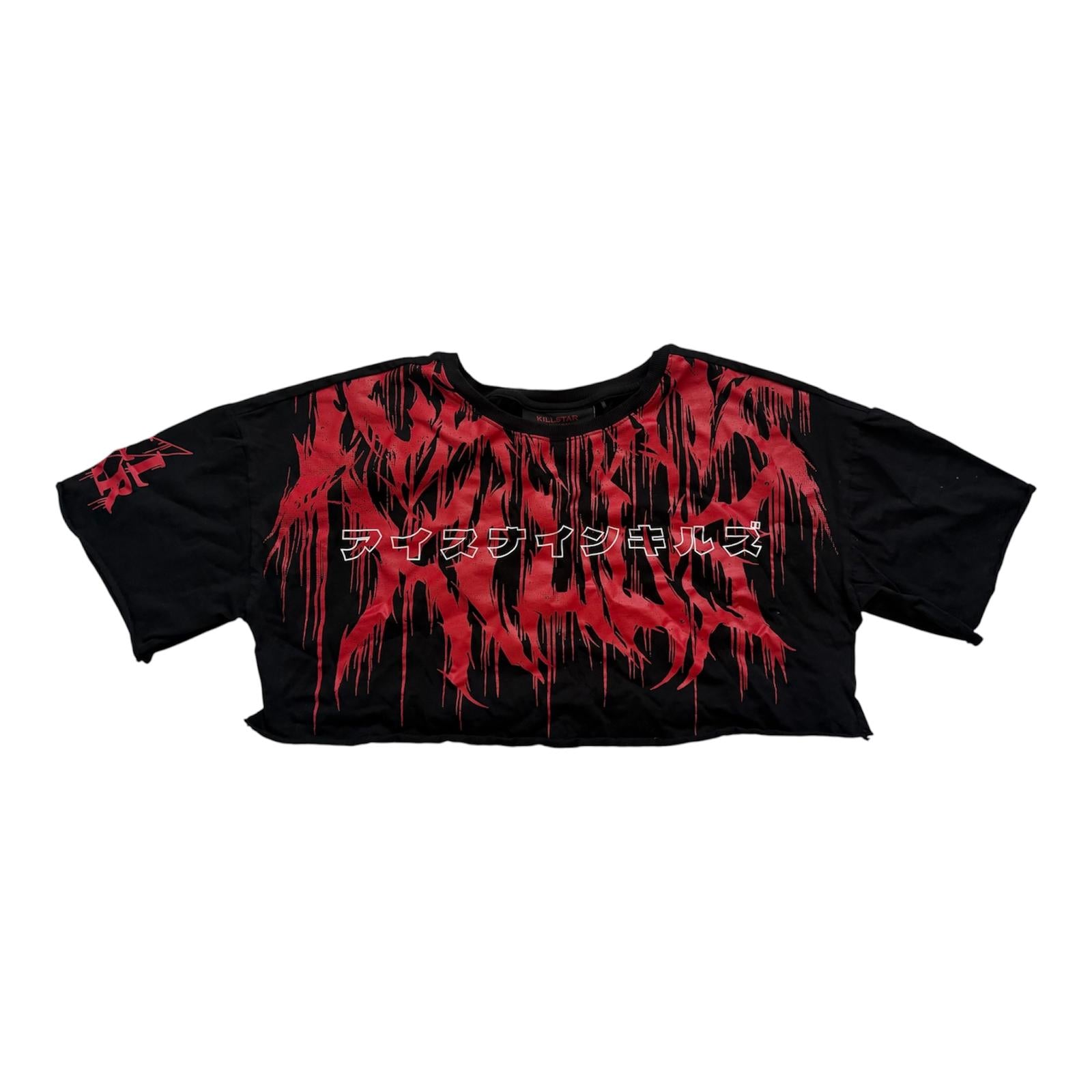 KILLSTAR INK LOGO CROP T-SHIRT-SIZE S