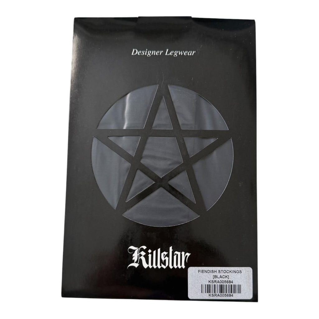 KILLSTAR  BLACK GOTHIC STOCKINGS-ONE SIZE