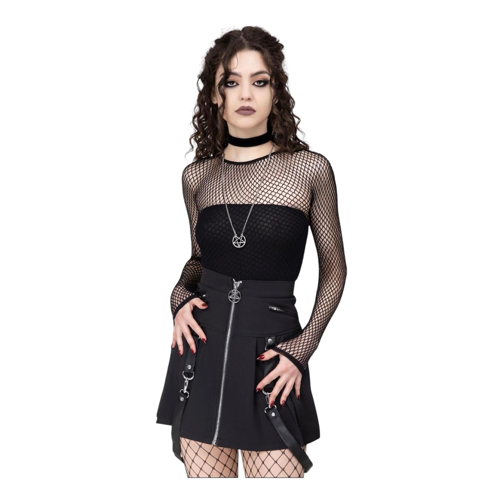 KILLSTAR MESH LONG SLEEVE TOP- ONE SIZE