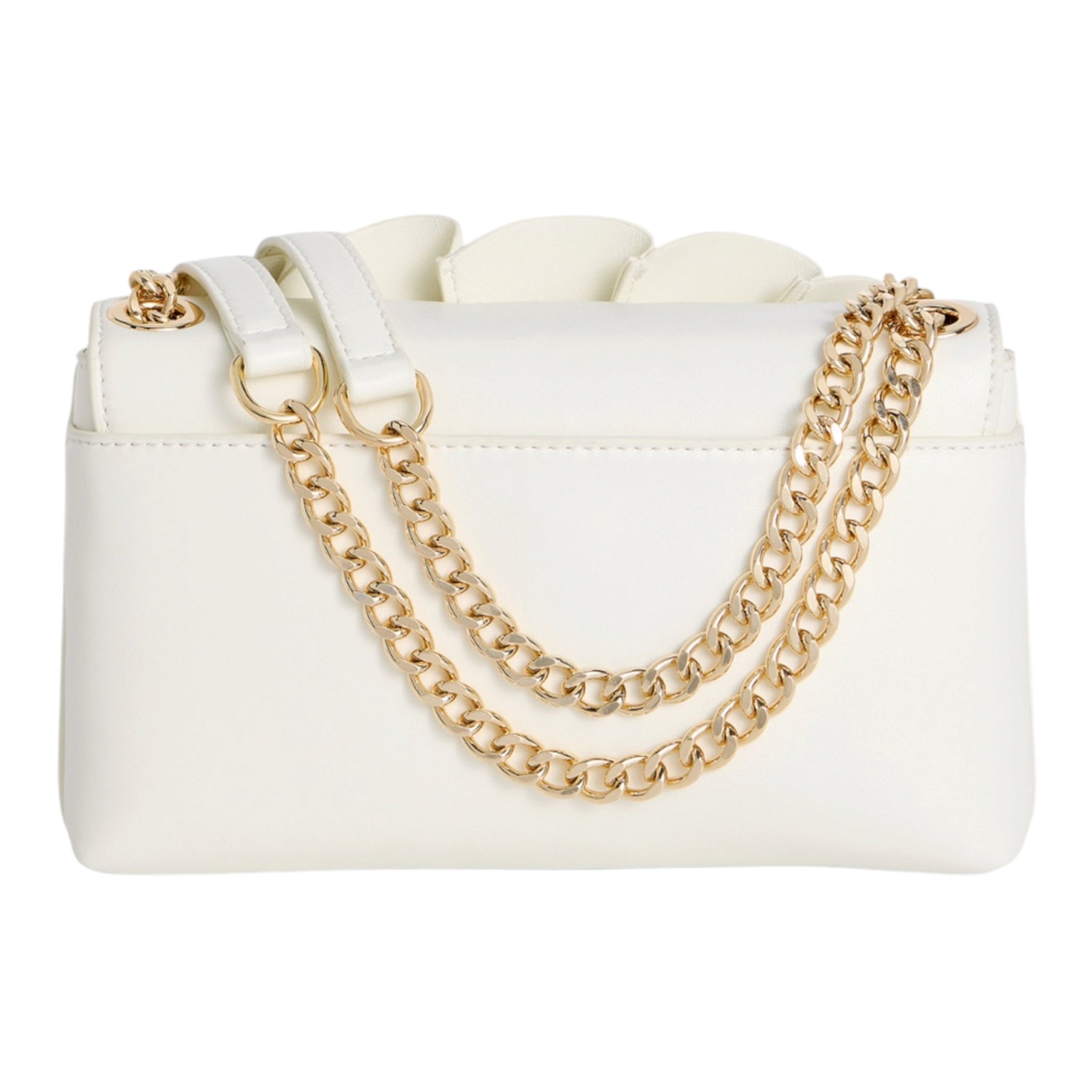 Bolso de Hombro Elegance Shell Blanco con cadena dorada para mujer