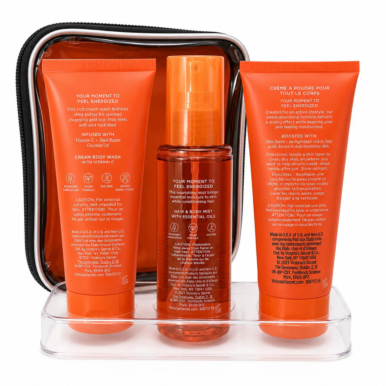 Victoria's Secret VSX Clementine Hibiscus- Kit de Cuidado Corporal 3 Piezas